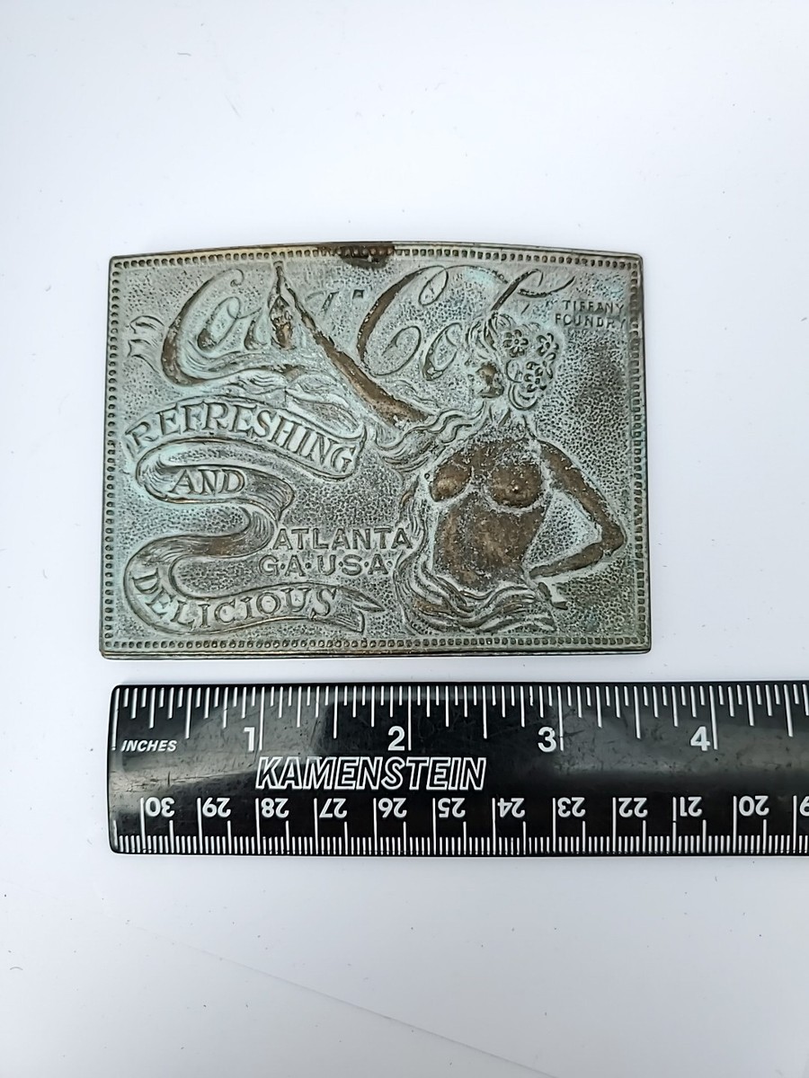 Antique Coca Cola Naked Lady Belt Buckle Tiffany Co London England View 4