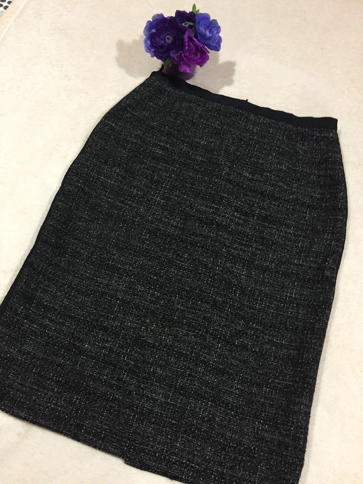 Max Mara Career Cotton Wool Flaxlinen Blend Pencil Skirt Size 8 US