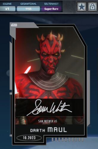 Topps Star Wars Card Trader DARTH MAUL Signature COTM SUPER RARE *DIGITAL CARD* - Bild 1 von 2