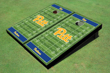 University of Pittsburgh Royal Matching Football Field Custom Cornhole Boards