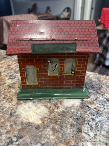 J Chein Toytown American Railway Express Parkville Station Tin Litho
