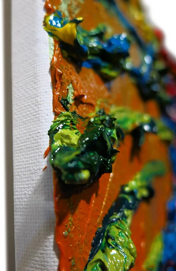 ORIGINAL OIL█PAINTING VINTAGE ART█SIGNED IMPRESSIONIST POP█ABSTRACT MODERN DECO - image 4 of 4