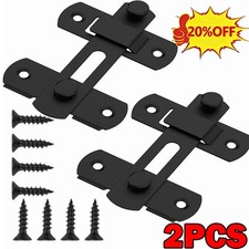 Heavy Duty Barn Door Lock 180 Flip Sliding Latch Lock Stainless Steel Matte Bla