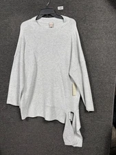 Chico's Sweater Womens XXL Gray Asymmetrical Hem Tunic Knit Pullover Plus Size