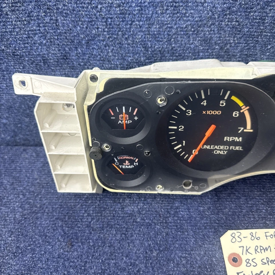 83 84 1985 1986 Ford Mustang Gauge Cluster 7 k velocímetro velocímetro velocímetro OEM GT Foto 2 de 4