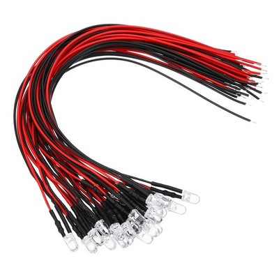 24Pcs 3V 5mm LED Light Emitting Diode Pre Wired LED Lamp Bulb Warm White Light