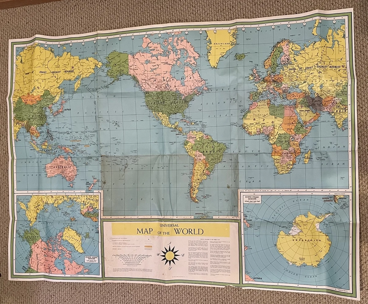 1950-1959 日期范围古董世界地图、地图册| eBay