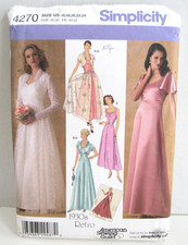 Simplicity 1930s Retro Evening Dress Jacket Pattern 4270 Misses' 16-24 Cut