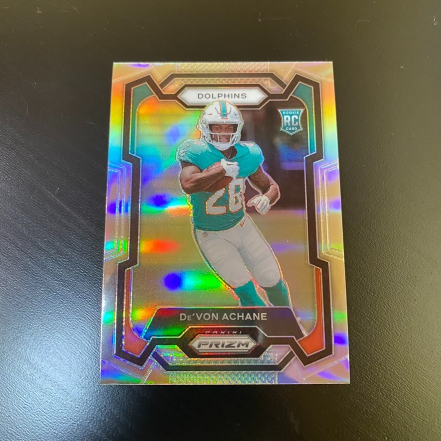 Devon Achane 2023 Panini Prizm Silver Rookie RC #365 Miami Dolphins Holo