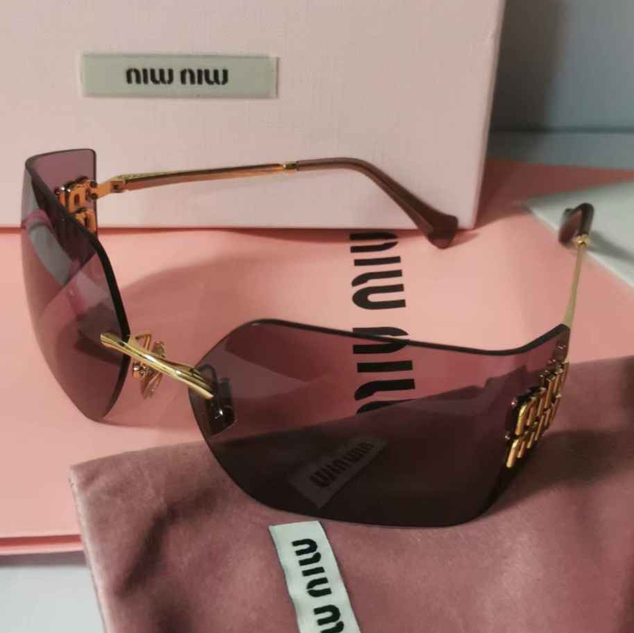 Miu Miu Women Sunglasses Gold Violet Oval MUA54S 5AK20Y NEW AUTHENTIC Miu Miu MU A54S 5AK20Y Sunglasses Women main image 3