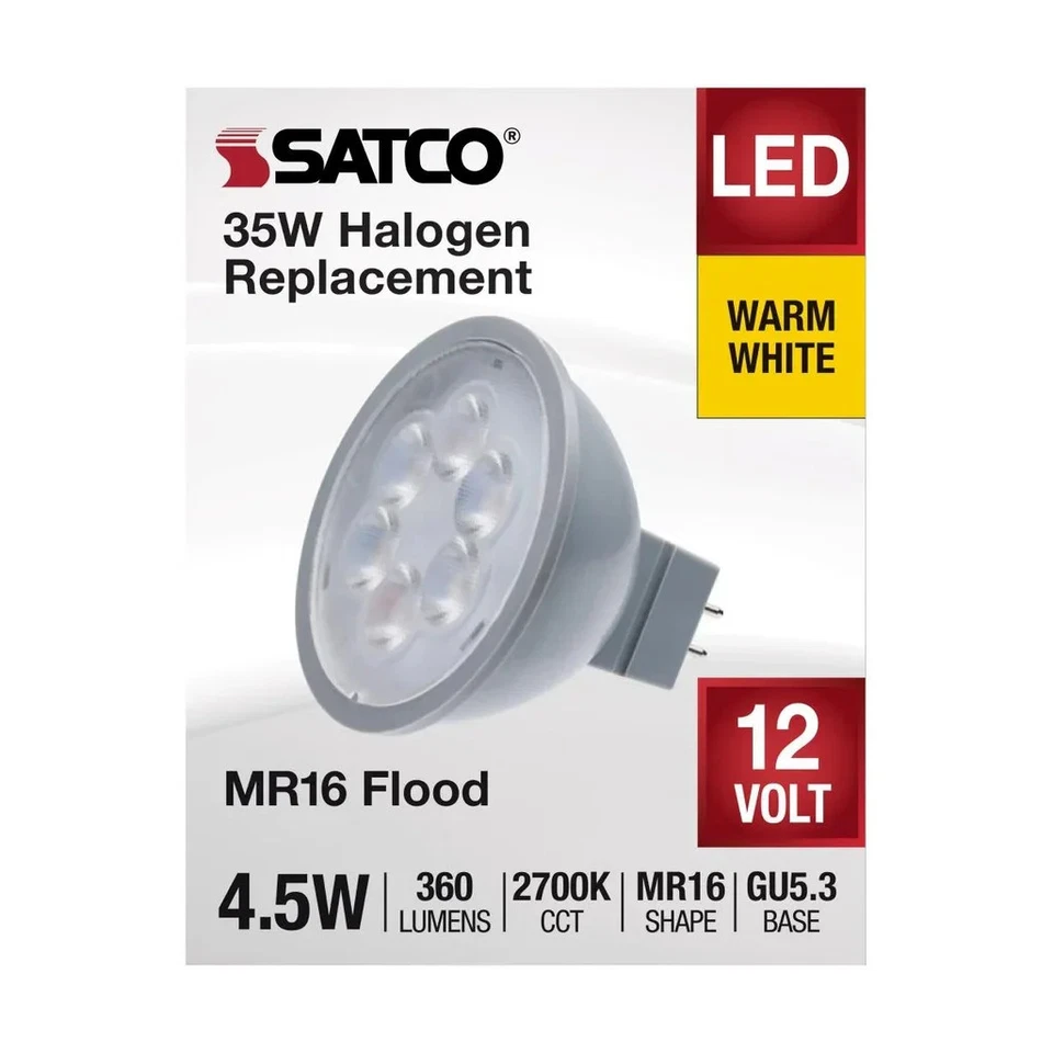 4.5 Watt MR16 LED - Silver Finish - 2700K - GU5.3 - 40 deg. Beam - 360 Lumens - - Image 3 of 4