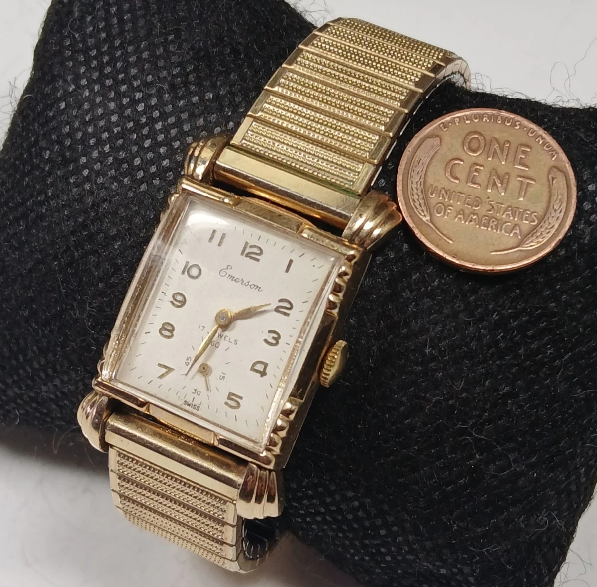 Vintage Welsbro Womens Watch 16mm Secret Dial Rhinestone Bracelet Manual Wind 7\