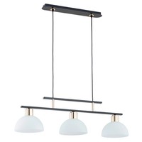 Pendelleuchte 3-Flammig Glas Schwarz Esstisch E27 L:85 Cm HäNgelampe Esszimmer