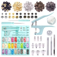 Snap Fasteners Kit with Pliers, 31 Colors 408Sets T5 Plastic Metal Buttons, S...