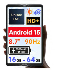 BNCF 8.4" Android 15 Tablet Octa-Core 90Hz 1920×1200 FHD GPS 20MP 6050mAh 4+64GB