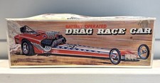 Vtg 1960's TN NOMURA Tin Japan Battery Operated Drag Race Car W/ Box PLEASE READ