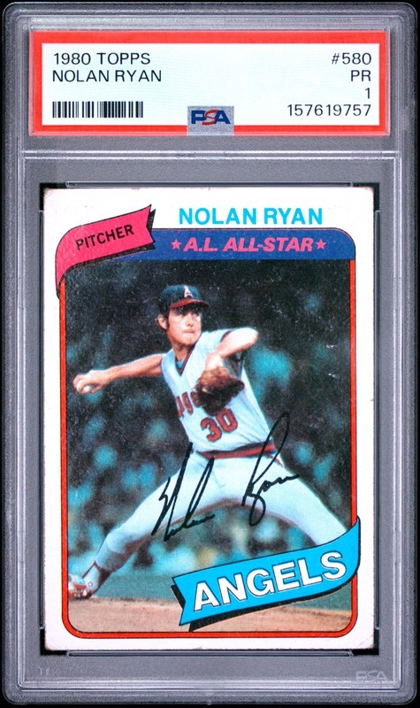 1980 Topps Nolan Ryan #580 – Original Vintage Example, PSA 1