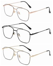 Business Retro Square Metal Alloy Slim Reading Glass 1.0 4.0 4.5 5.0 6.0