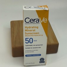 CeraVe Hydrating Mineral Sunscreen Face SPF 50 2.5 fl oz - Exp 09/26