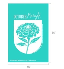 NEW “Marigold” Chalk Couture Chalk Transfer Stencil Size A October Birth Flower