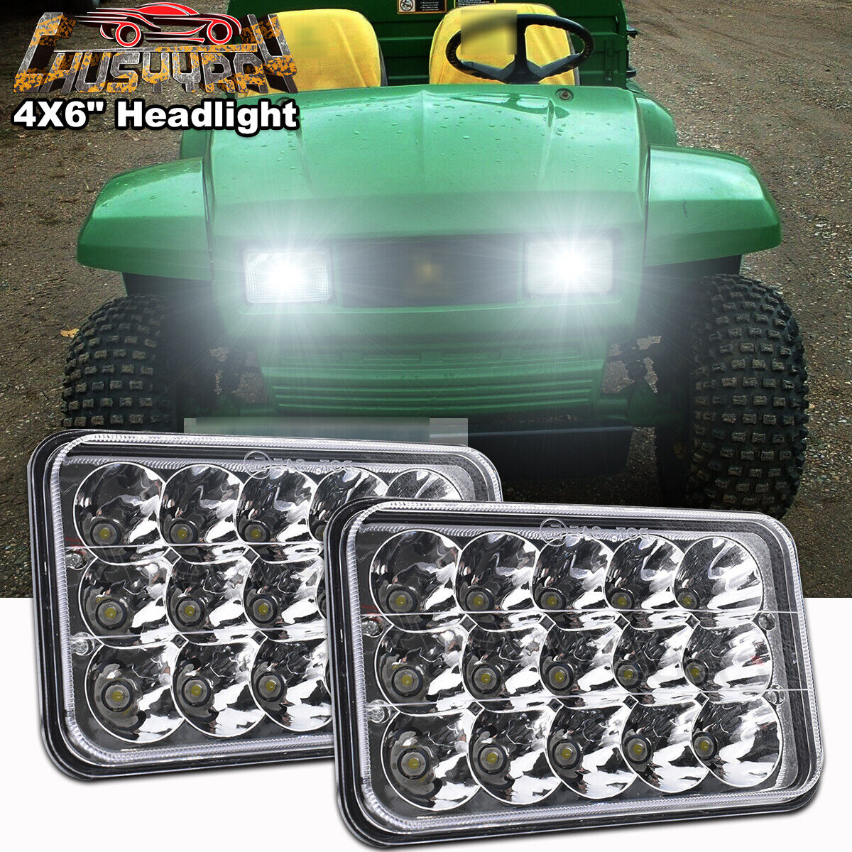 Pair fit John Deere Gator 6X4 Utility Vehicle LED Headlight Pair fit John Deere Gator 6X4 Utility Vehicle LED Headlight