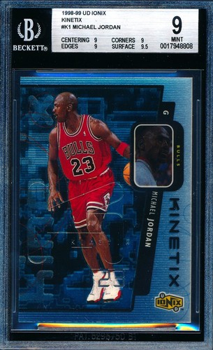 MICHAEL JORDAN 1998-99 UPPER DECK UD IONIX KINETIX BGS 9 MINT INSERT CARD #K1!