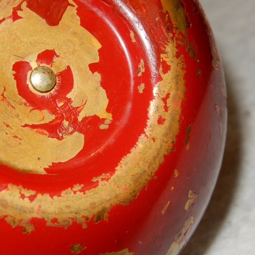 Vintage CHASE Chrome Red Bakelite Eyeball Cigarette Orb Box Smoking NESSEN - Picture 9 of 10