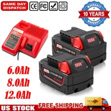 New For Milwaukee M18 18V 12.0Ah Extended Li-Ion Battery 48-11-1880 or Charger