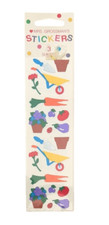 Mrs. Grossman's Stickers 3 Sheets Garden Veggies Flowers Pots Shovels Retired