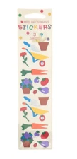 Mrs. Grossman's Stickers 3 Sheets Garden Veggies Flowers Pots Shovels Retired