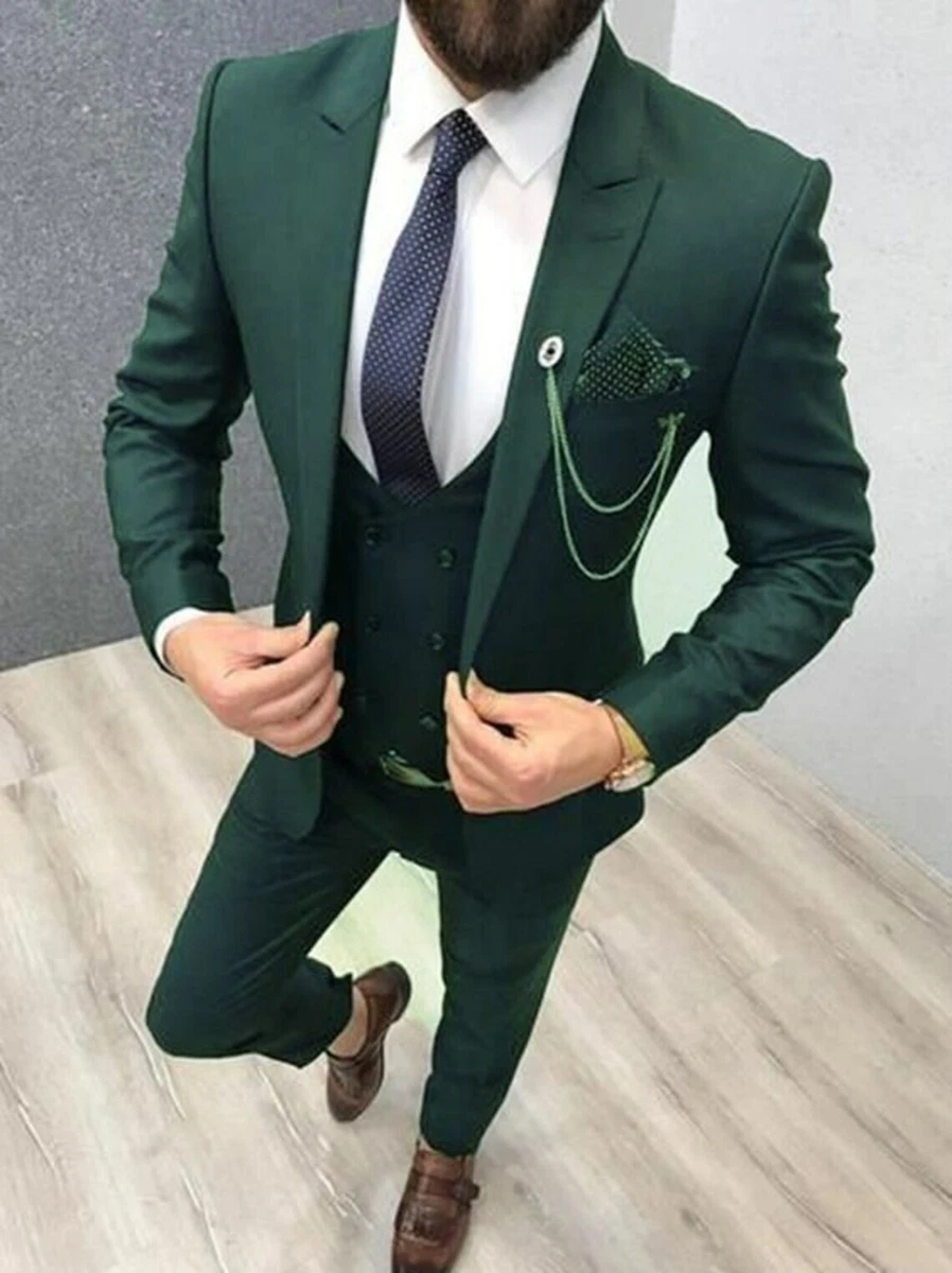 Men's Premium Green 3 Piece Slim Fit Suit Designer 3 Piece Suit Wedding  Party Suit for Men