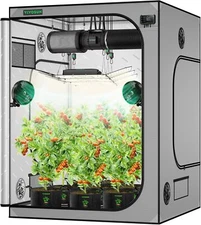 VIVOSUN G558 60"x60"x80" Indoor Hydroponic Grow Tent Window Floor Tray 22mm Pole