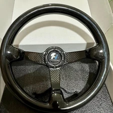 Hiwowsport 350mm Real Carbon Fiber Racing 3" Deep Dish Steering Wheel Black US