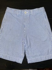 NWOT Girls Vineyard Vines Seersucker Bermuda Shorts Size 6 Blue White Stripe