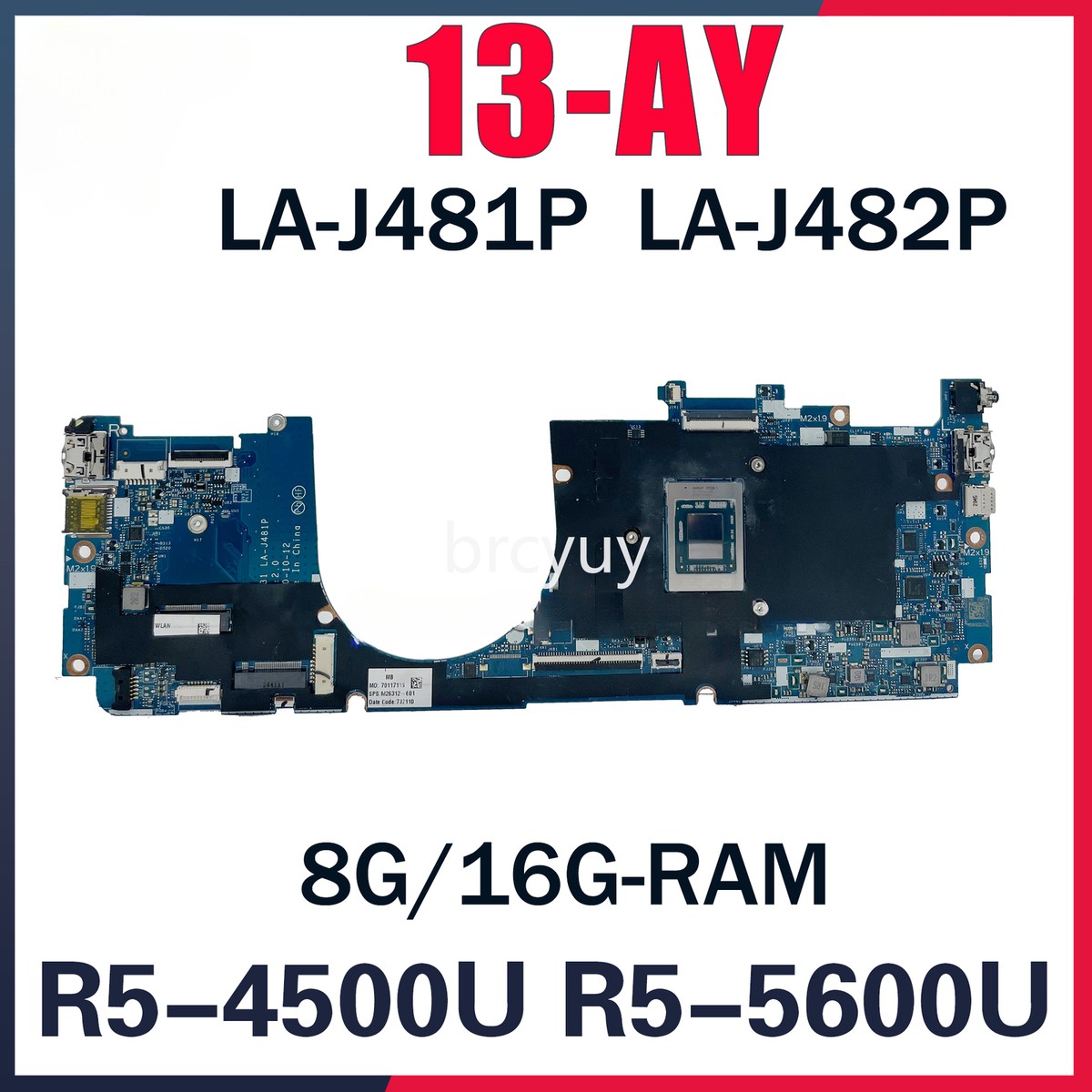LA-J481P LA-J482P For HP ENVY X360 13-AY 13-ay Motherboard R5