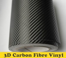 3D CARBON FIBRE VINYL SIZE 300MM x 1520MM BLACK CAR WRAP (Air/Bubble Free)