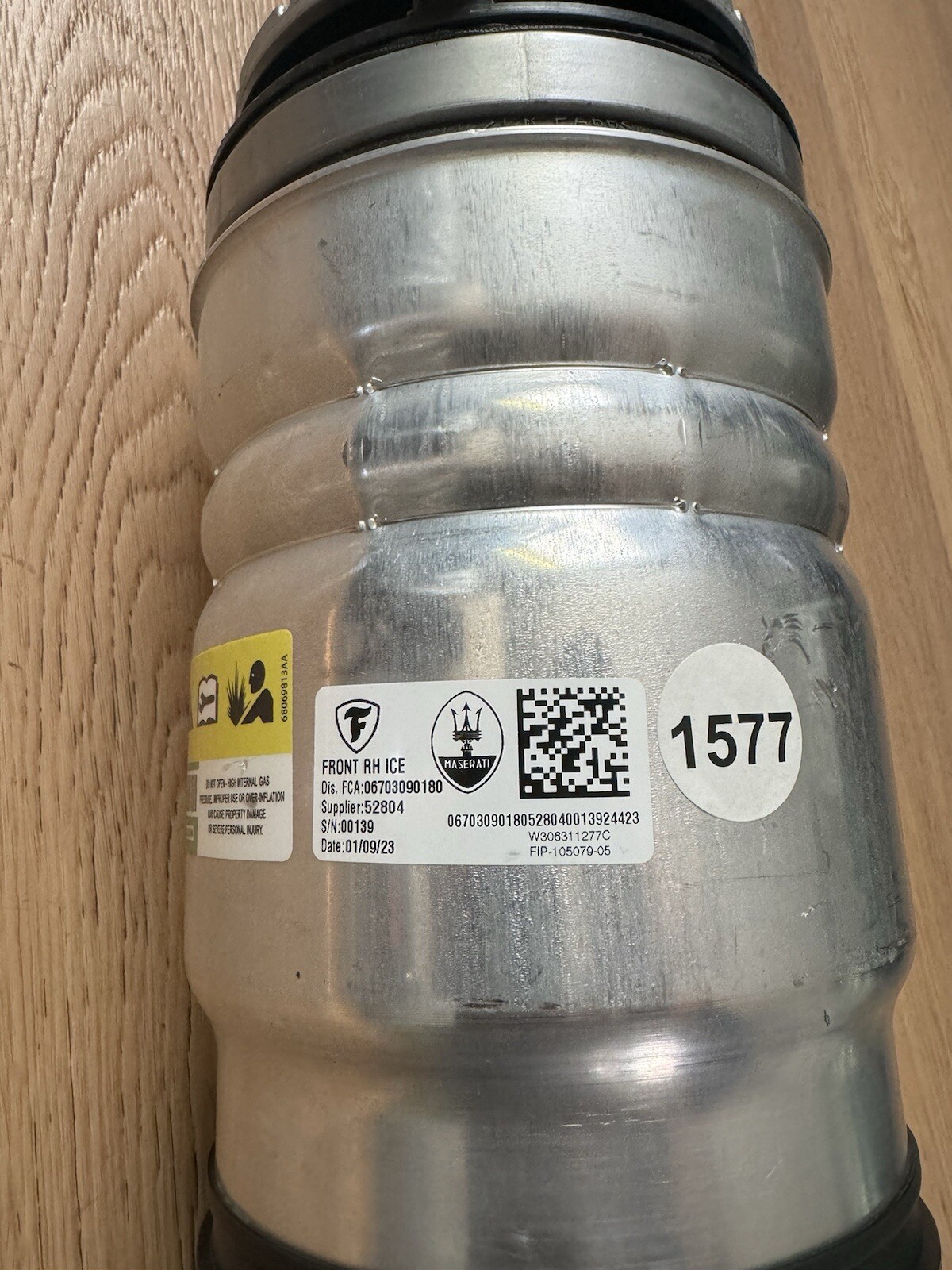 2023 MASERATI GRANTURISMO RIGHT FRONT SHOCK ABSORBER AIR SUSPENSION 06703090180
