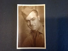 Military Man in Uniform Photo Postcard