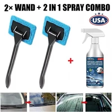 3× Window Windshield Cleaning Tool Microfiber Car Wiper Cleaner Glass Brush US