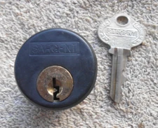 Vintage original  SARGENT   Mortise Cylinder with 1 OEM key U19199