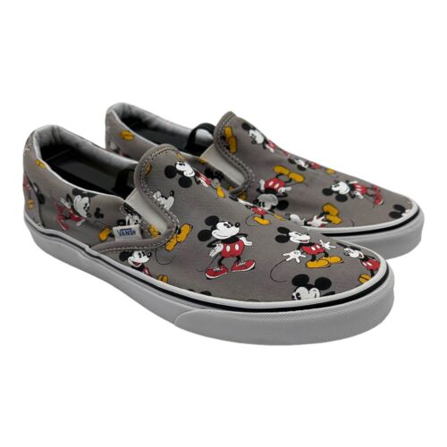 VANS x Disney Mickey Mouse Slip On Skate Shoes Frost Gray Mens Size 8.5 - Picture 1 of 18