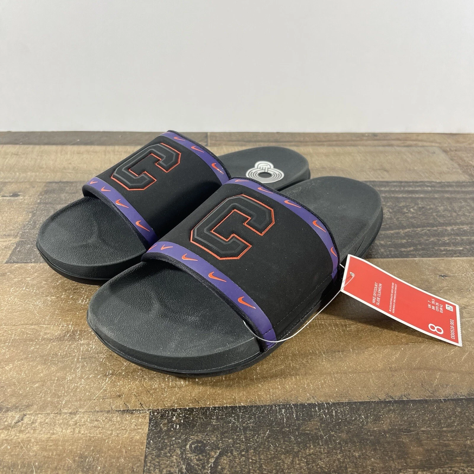 Sandali neri viola Nike Offcourt Slide Clemson taglia 8 DD0518 001
