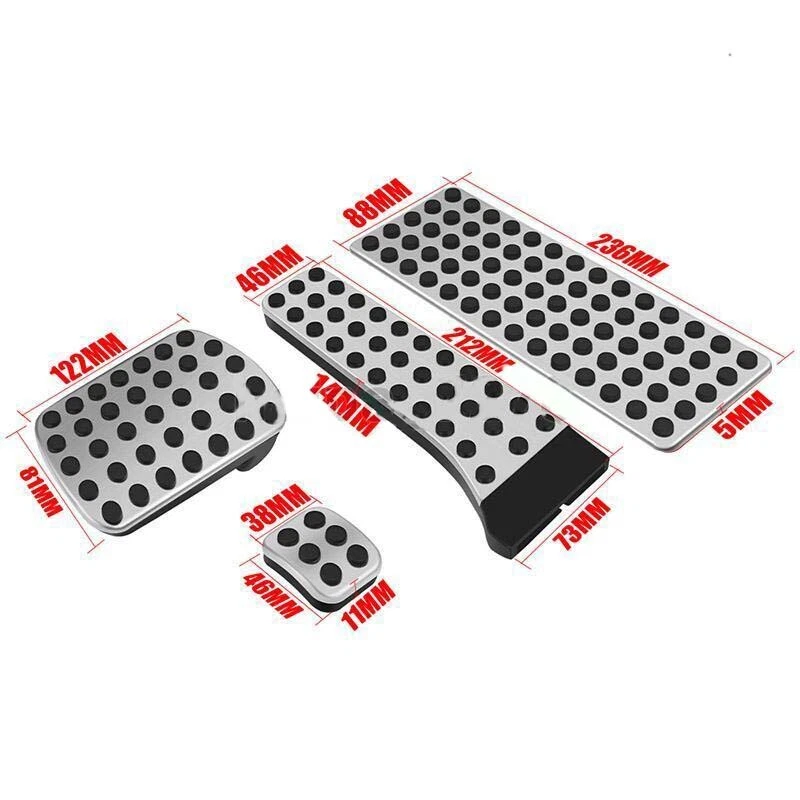 Cubierta de reposapiés de pedal de freno de gas 4 piezas para Mercedes-Benz C E S GLK SLK CLS SL Clase Foto 4 de 4