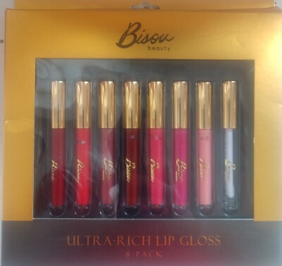  Bisou Beauty Ultra-Rich Lip Gloss 8 Pack - Brand New ~ Free Shipping 