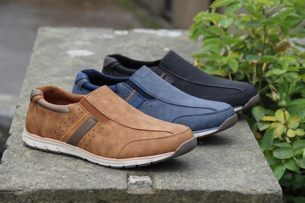 Mens suede shop slip on trainers