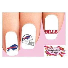 Waterslide Nail Decals Set of 20 - Buffalo Bills Football Assorted