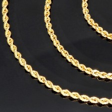Kordelkette Goldkette Zopfkette 585 14 K ECHT GOLD 2mm 50cm NEU Halskette