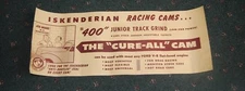 Vintage 1950s-60s Iskenderian 400 Junior Track Grind  Racing Cams