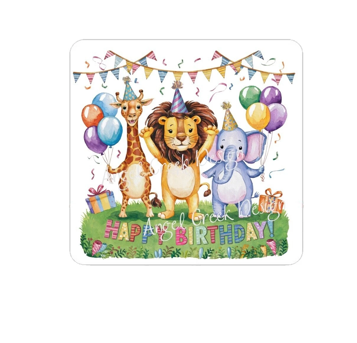 Calcomanías del partido Multicolor Animales Rellenos