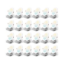 Amico 24 Pack 6 Inch 5CCT Ultra-Thin LED Recessed Ceiling Light with Junction...